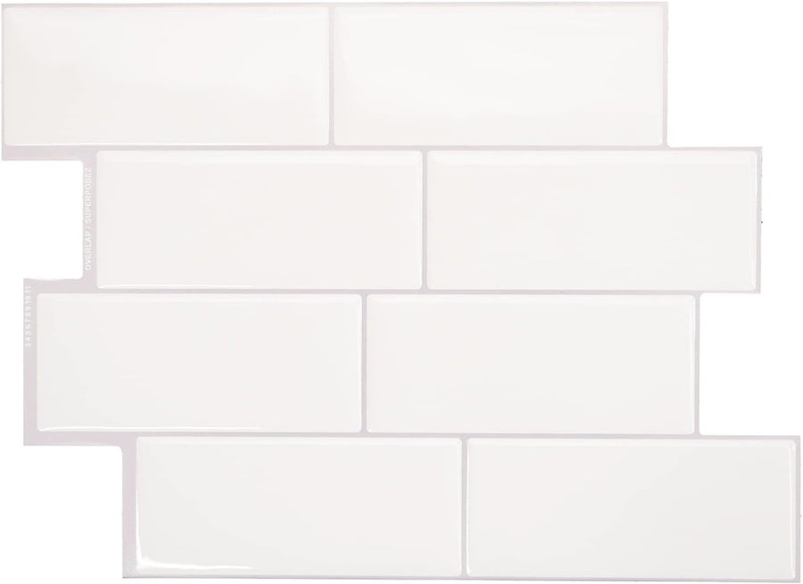 Campagnola White 3D Adhesive Peel and Stick Tile