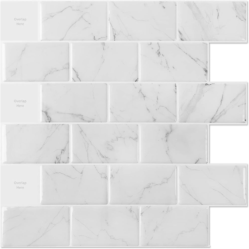 White Marble Peel and Stick Tile