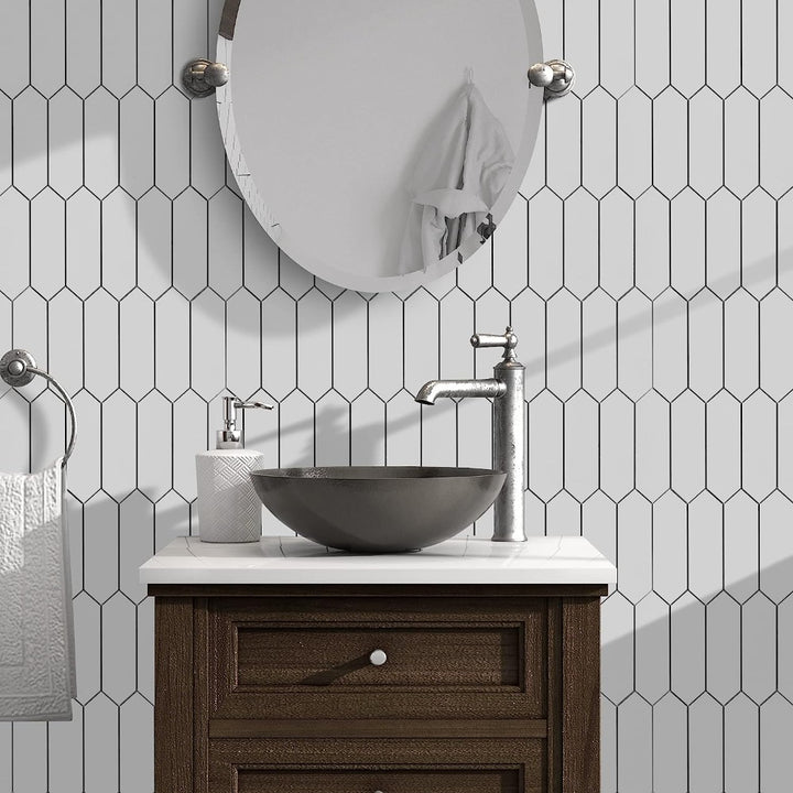 Hexagon Peel And Stick Backsplash Tile For Bathroom