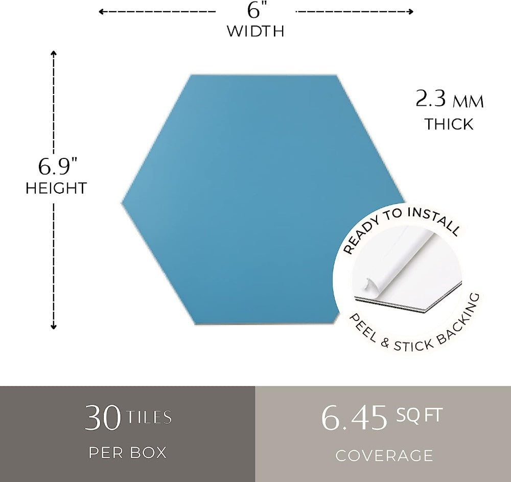  Hexagon Peel and Stick Tile Size