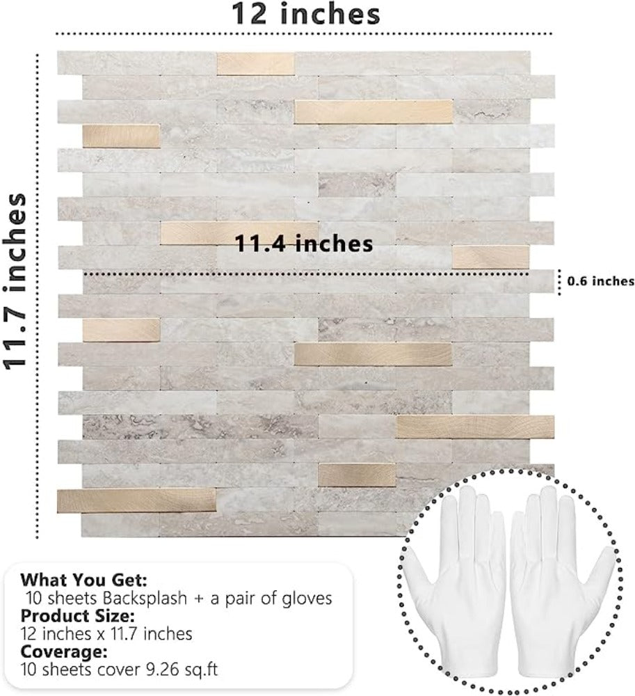 PVC Peel and Stick Backsplash Wall Tiles Size