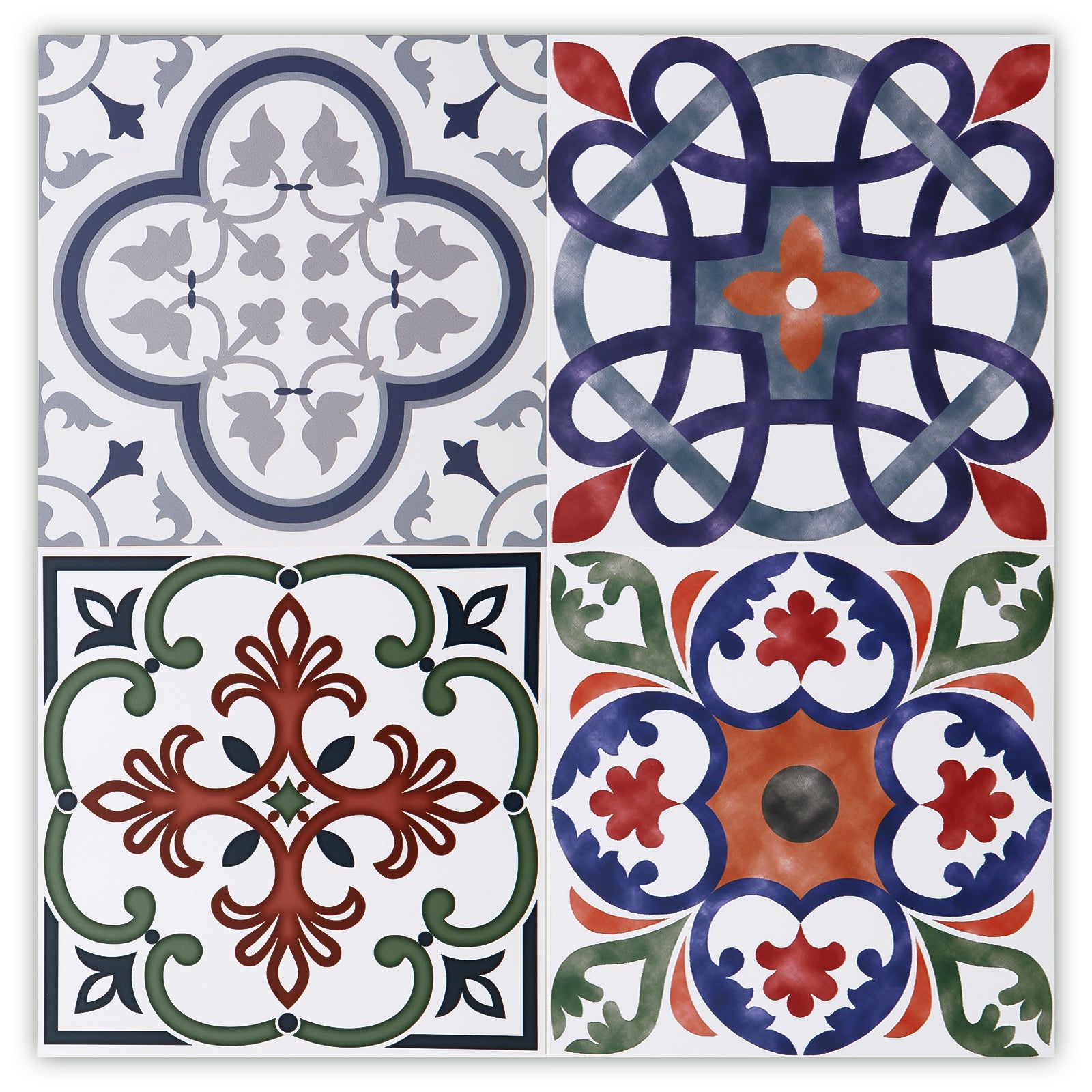 Multicolor Design Peel and Stick Tile