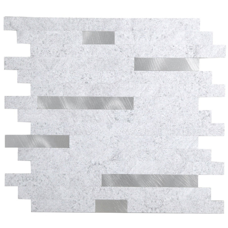 Grey Stone Peel and Stick Backsplash Tiles