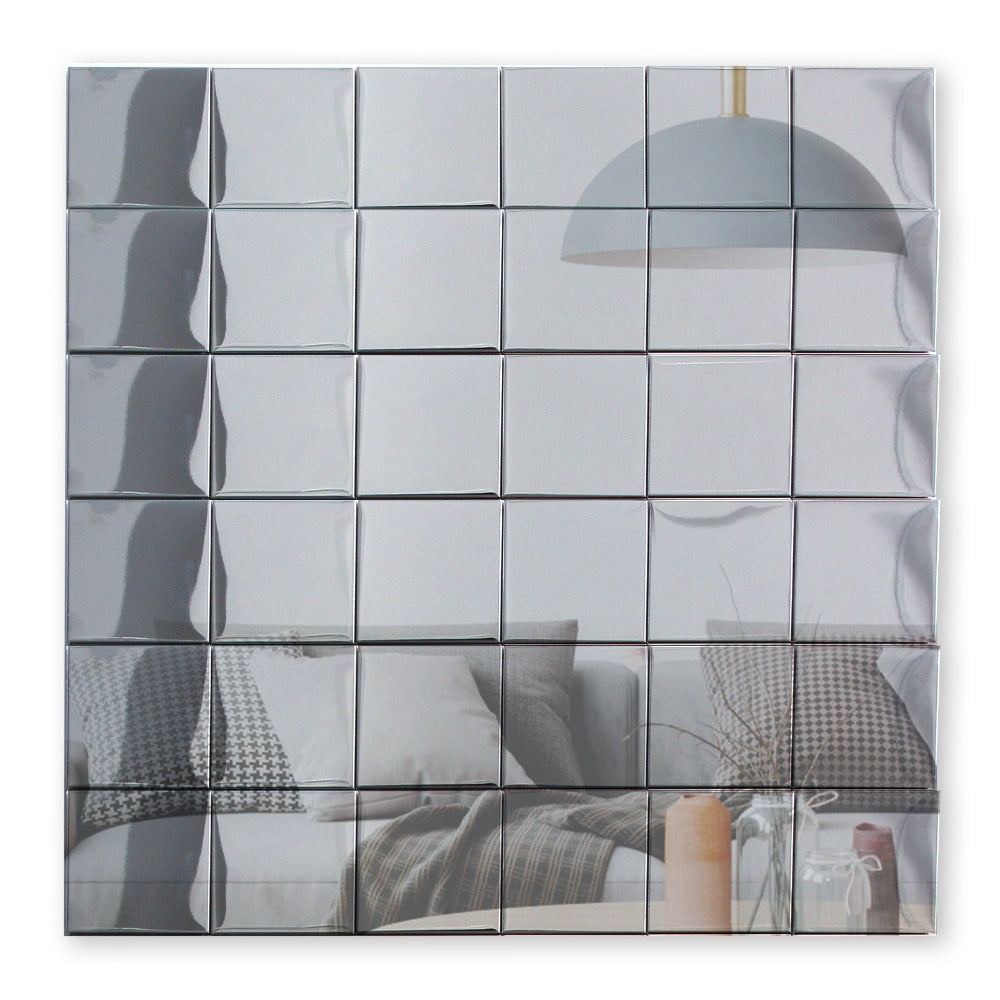 Silver Mirror Metal Peel and Stick Tile 