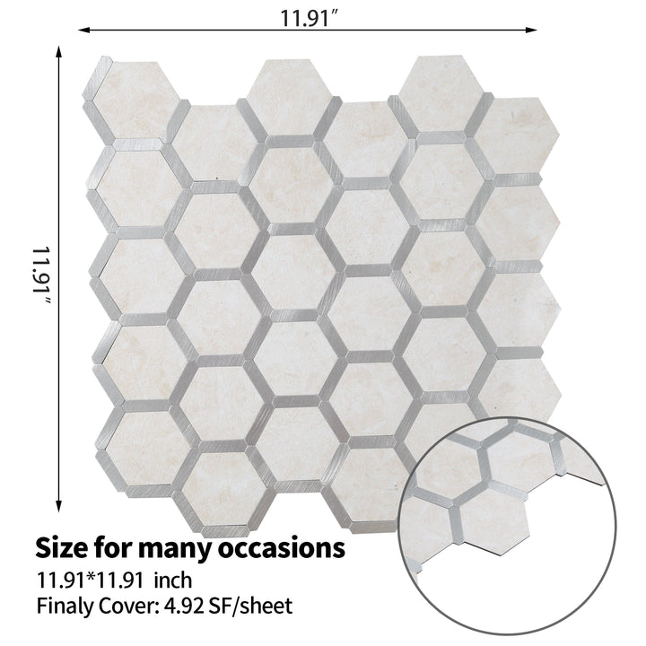 hexagon tile size