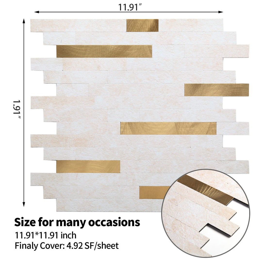 size of stone mixed metal tile