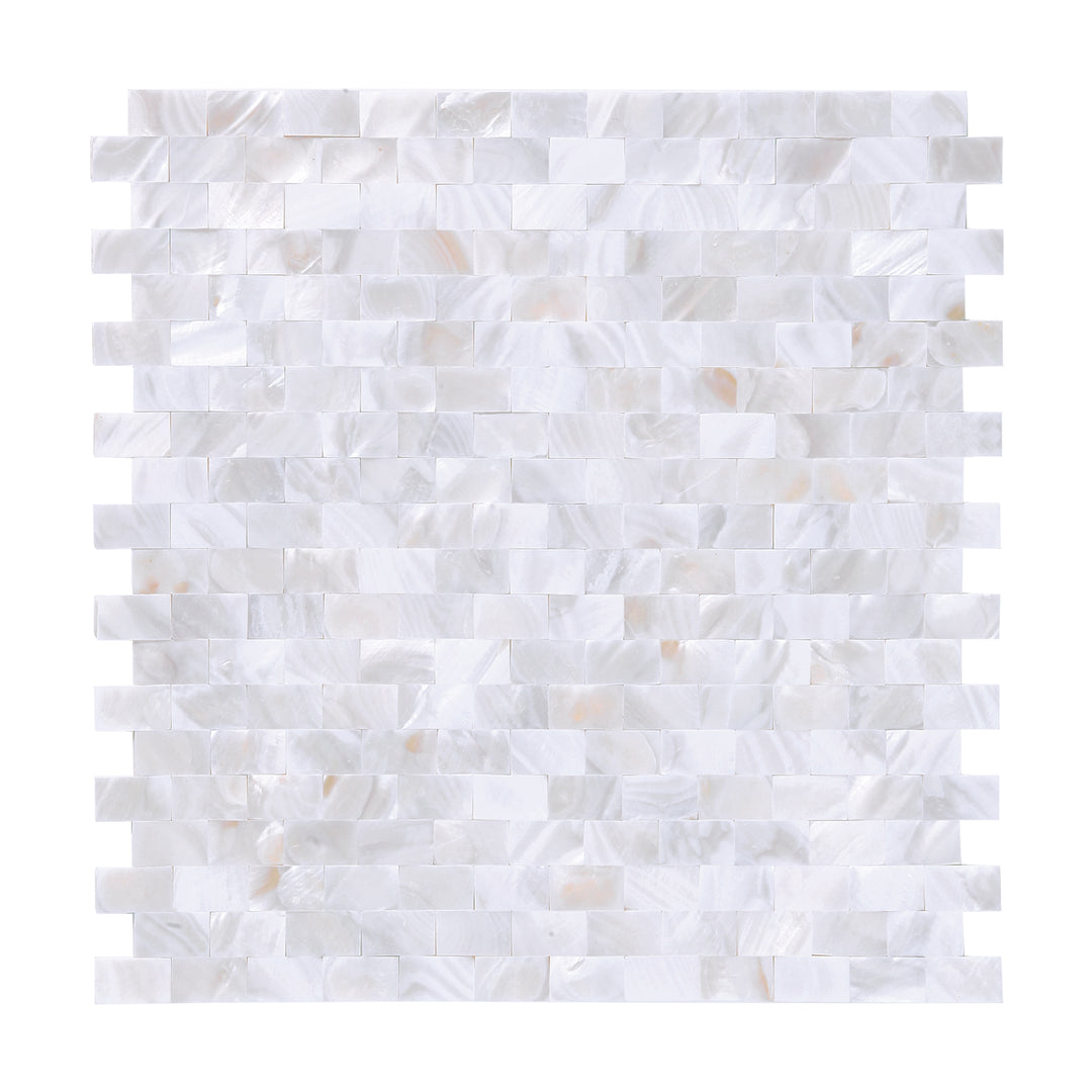 White Nature Mother of Pearl Tile Peel and Stick Shell Mosaic Tile ...