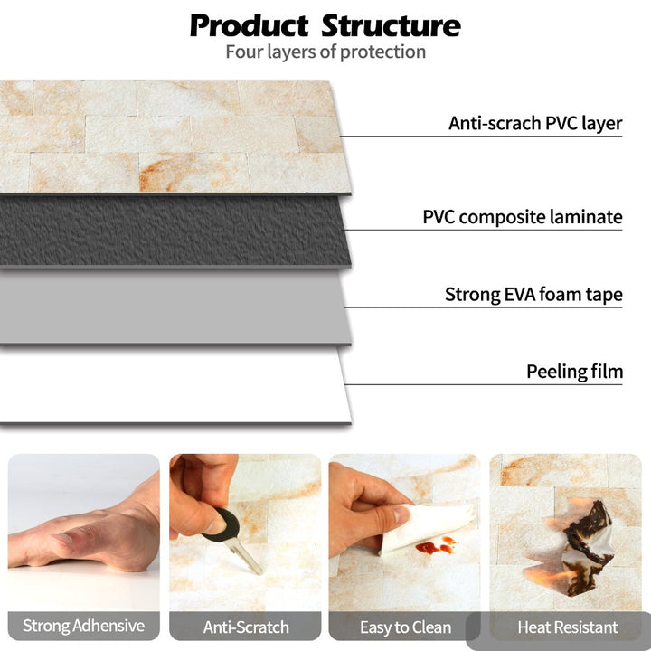 Stone Texture Wall Backplash Tiles Structure