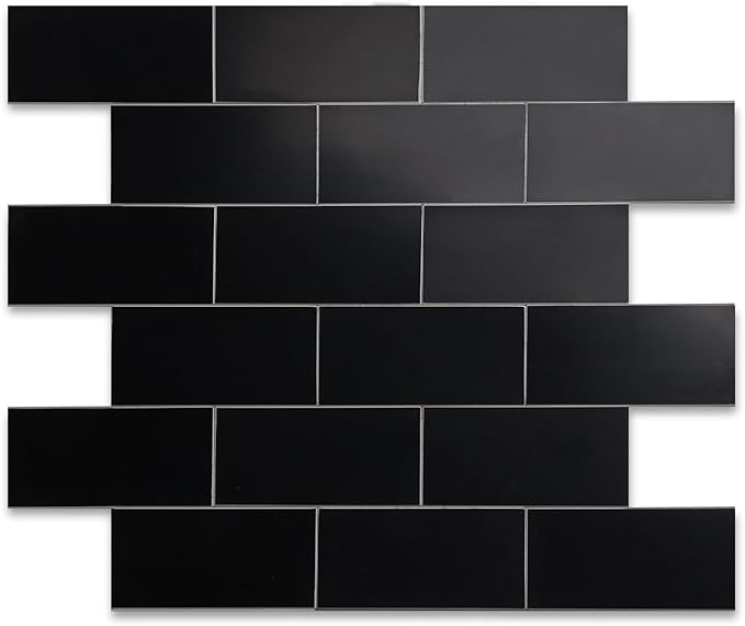 Black Backsplash Tiles PVC 
