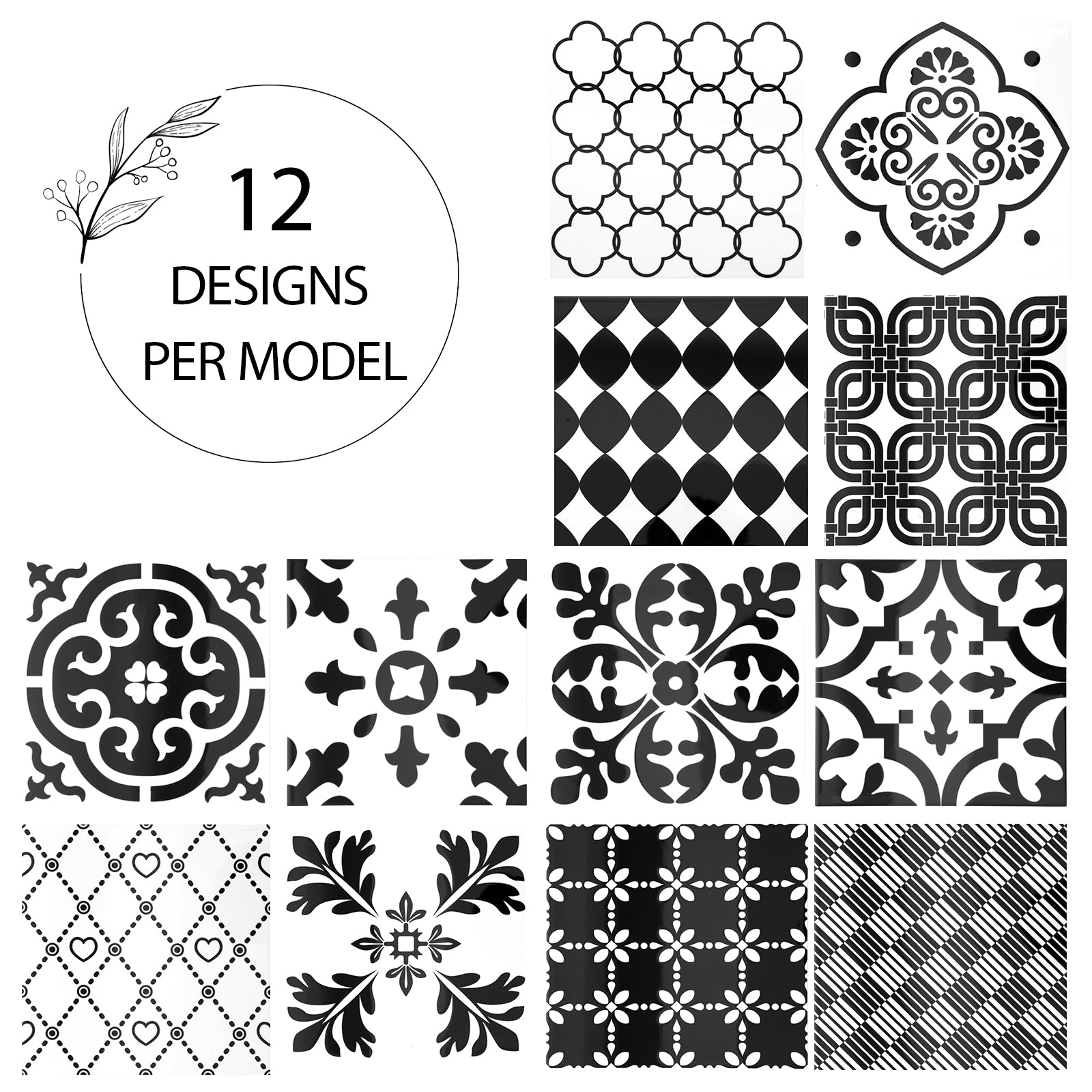 12 designs per model tile