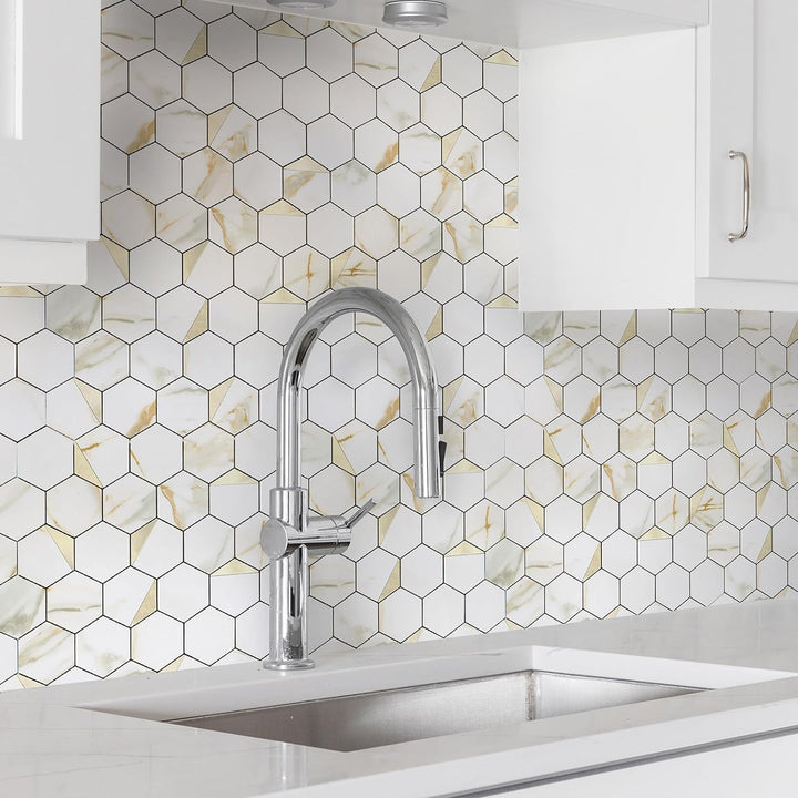 Peel and Stick Hexagon Tiles for Kitchen