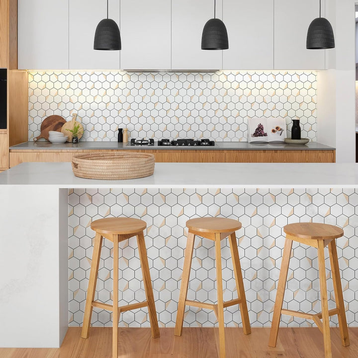hexagon tile stick on kitchen