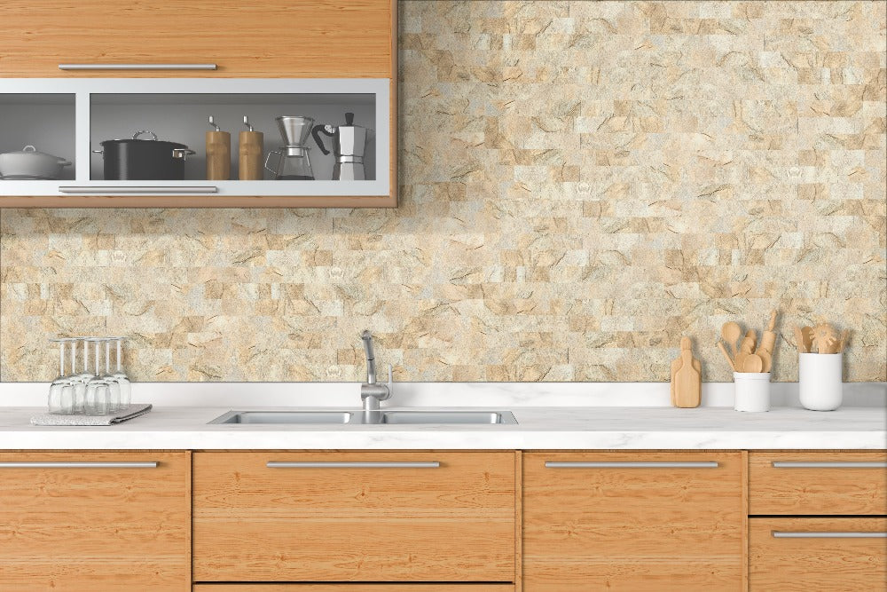 Stone Texture Wall Backplash Tiles For Kitchen