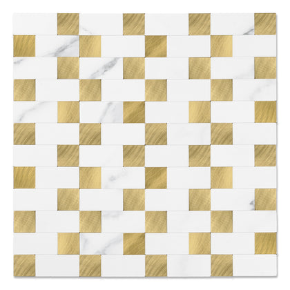 Marble White mixed Gold  Peel and Stick Tiles