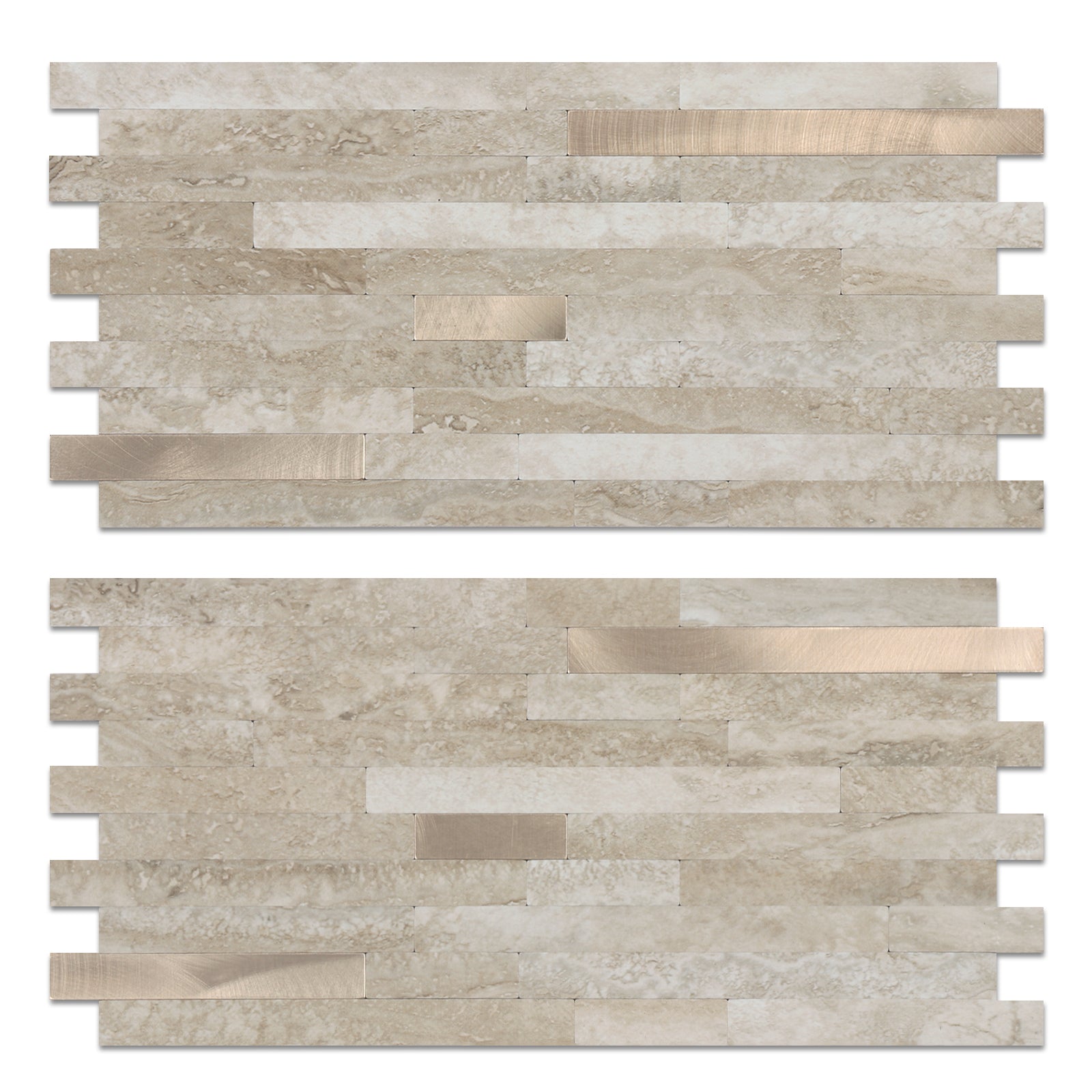 Rock Peel and Stick Backsplash Linear Blend Tile