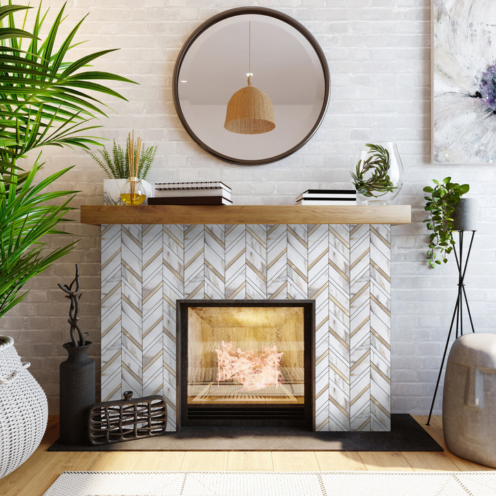peel and stick fireplace tile