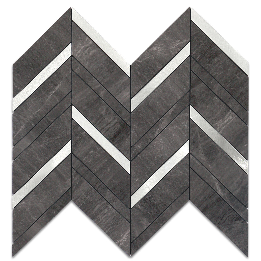 black salte herringbone tile