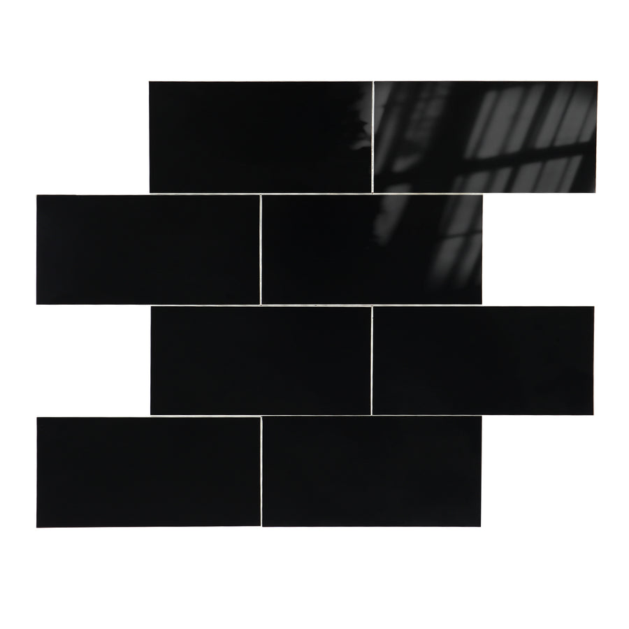 Black peel and stick backsplash tile