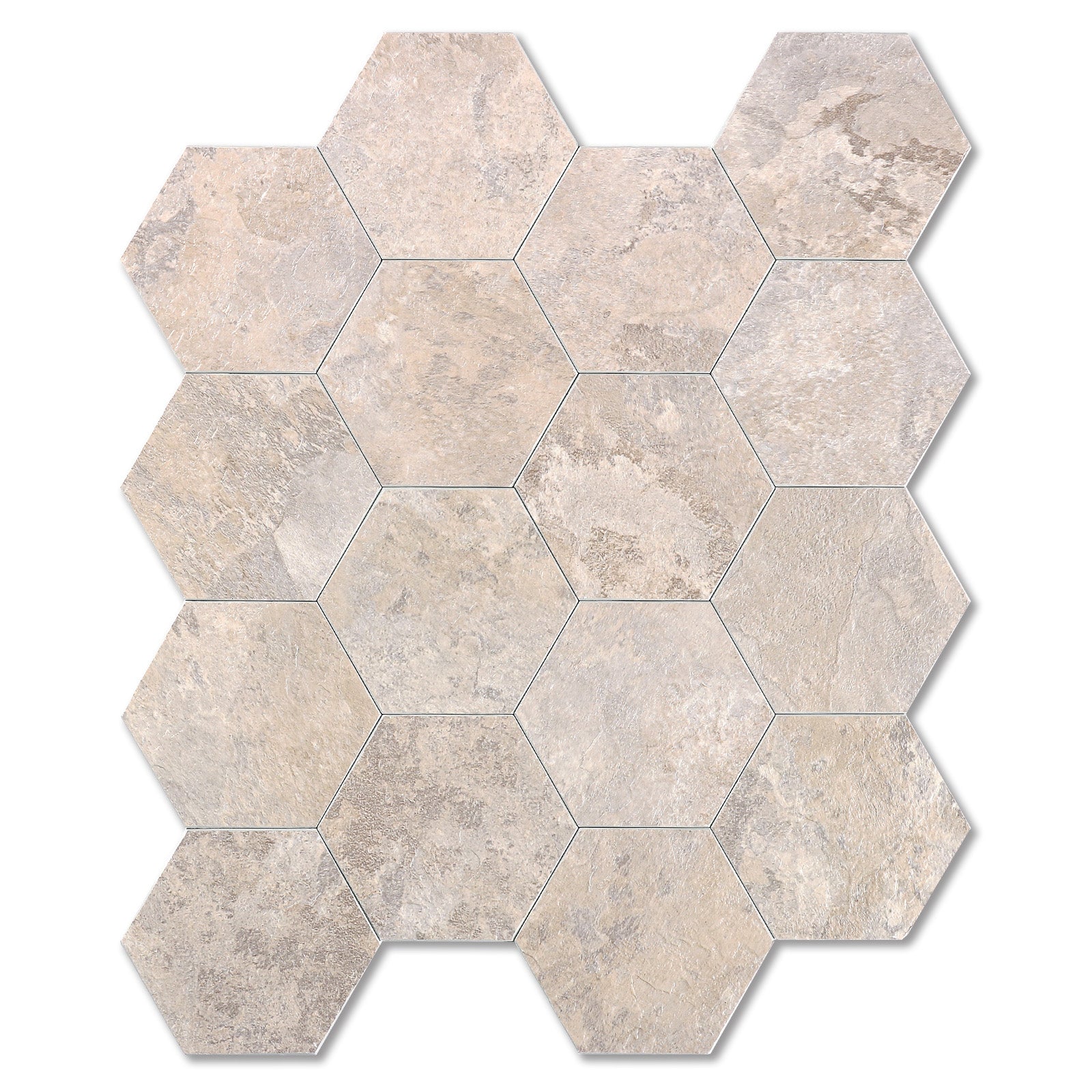 asenka beige peel and stick hexagon tile