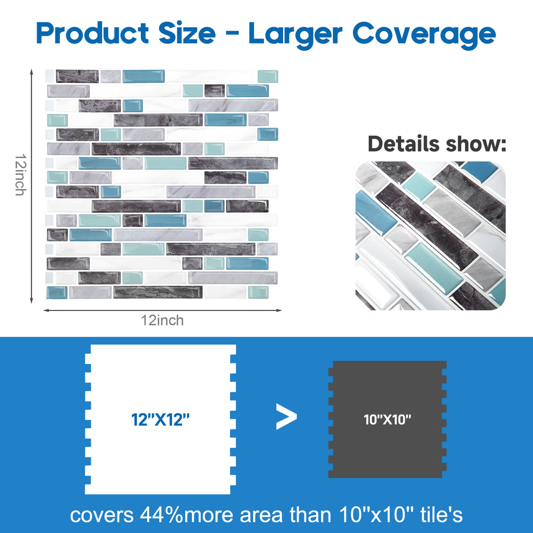 3d vinyl tile size