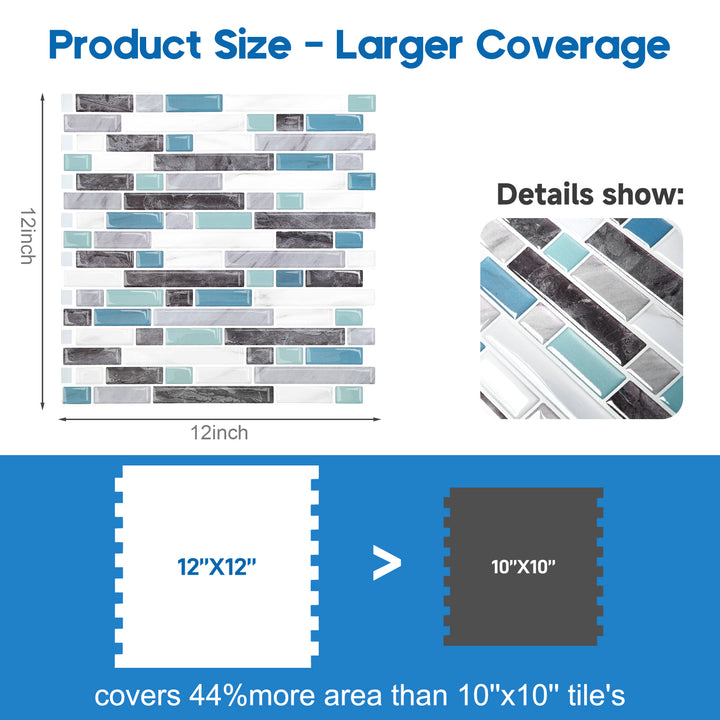 3d vinyl tile size