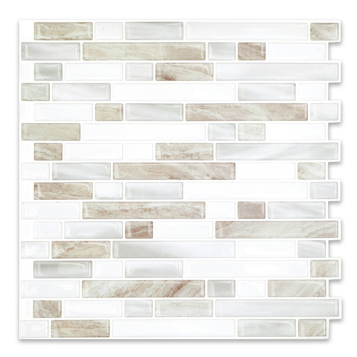 Beige & White peel and stick vinyl tile