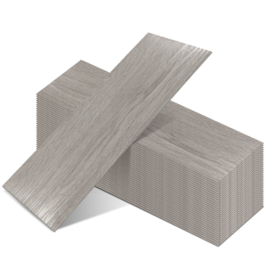 Peel-and-Stick Vinyl Wood Flooring in Charcal Oak