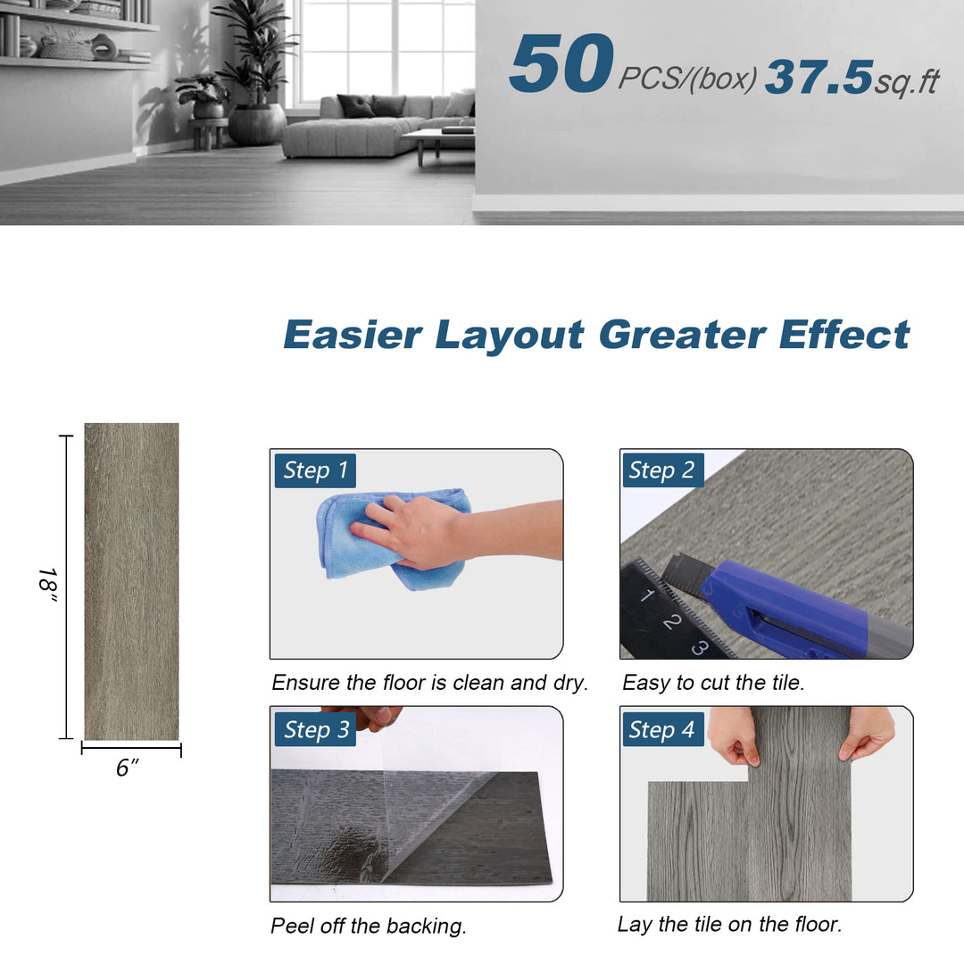 Dimensions guide for peel and stick floor tiles