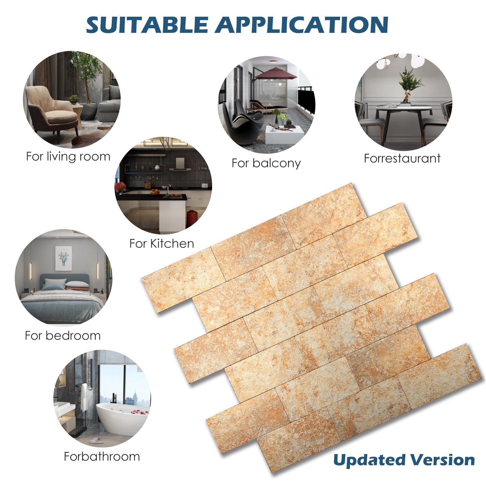 10 sq.ft Vintage Dolomites Peel and Stick Wall Tile Kitchen Backplash Tiles Stone Texture