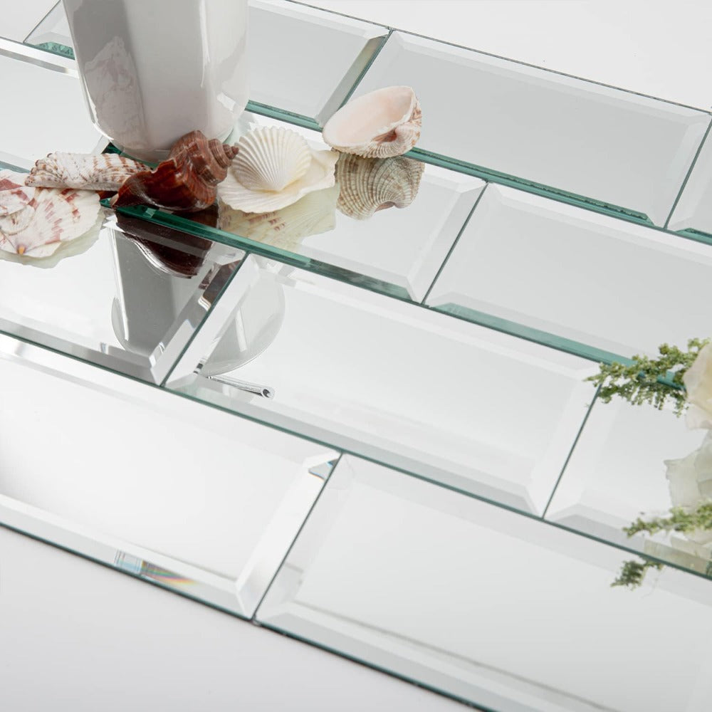 Silver Mirror Glass Subway Tile