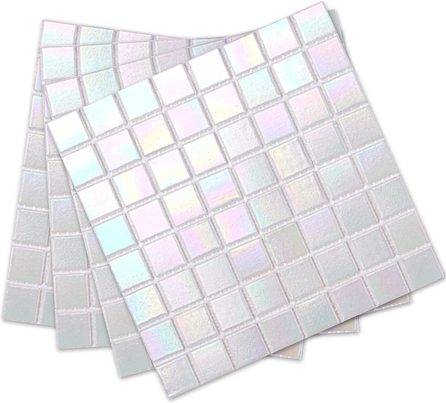 White Rainbow Glass Mosaic Tile