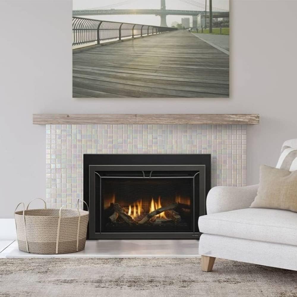 peel and stick glass tile for fireplace