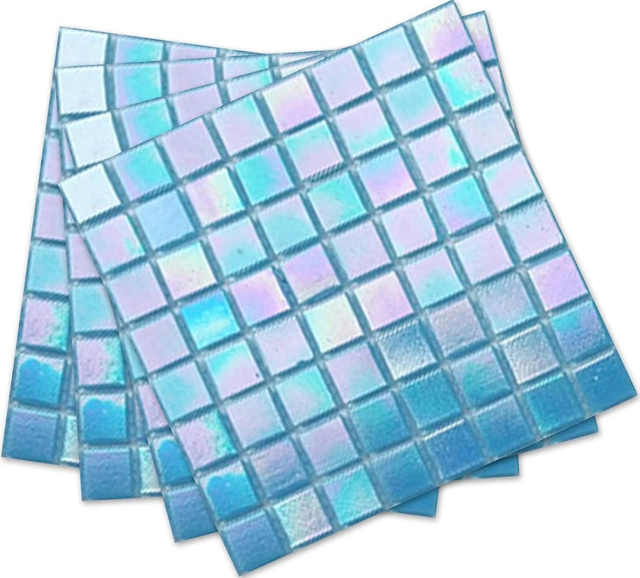 Blue Rainbow Glass Mosaic Tile