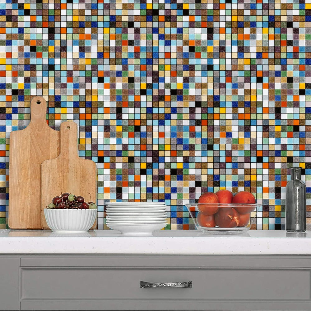 peel and stick glass tile for kitchen