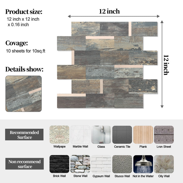 peel and stick tile size