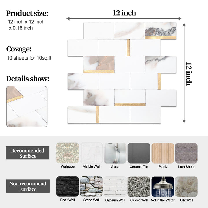 Peel-and-stick tile size guide