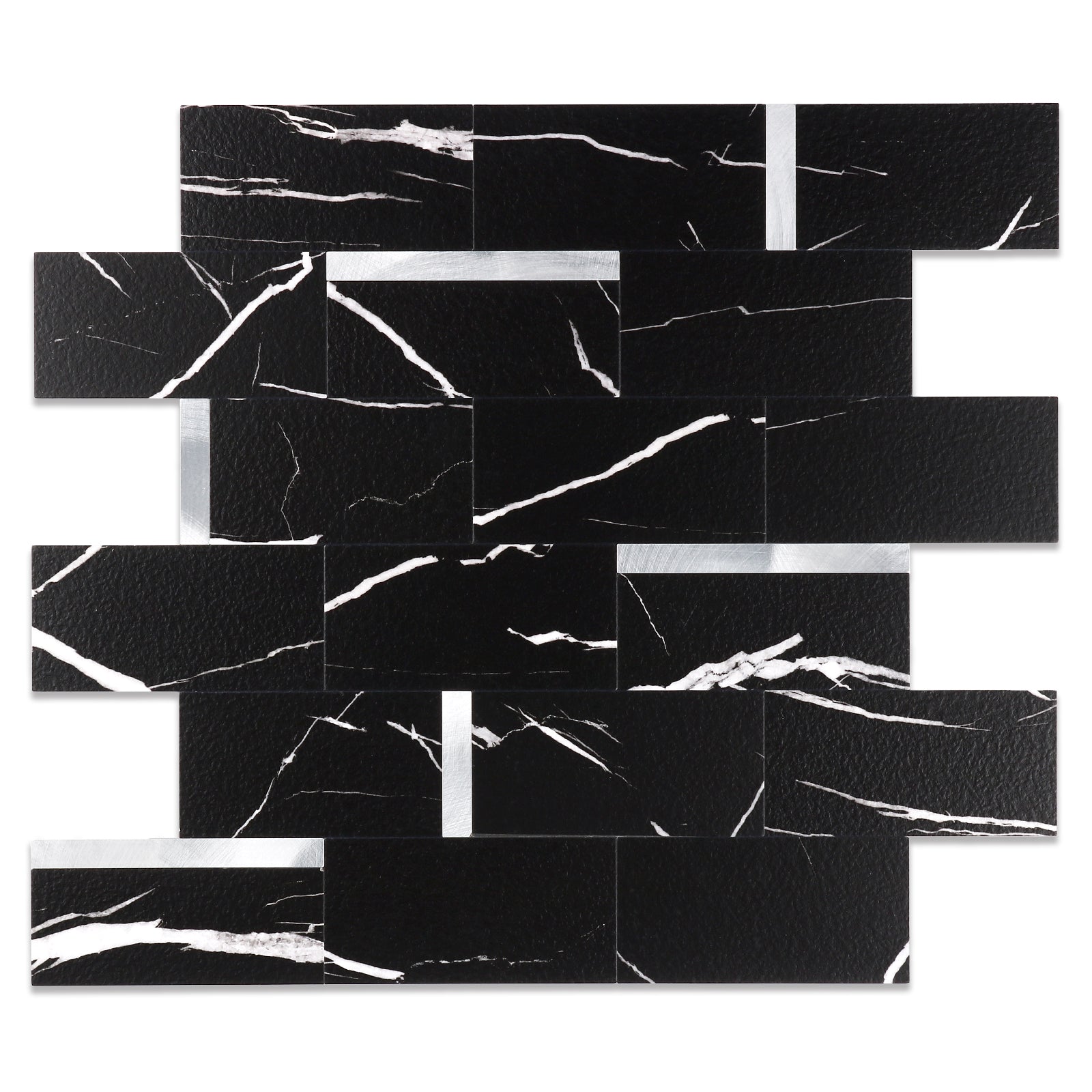 Black Marble Peel and Stick Subway Tile Backsplash