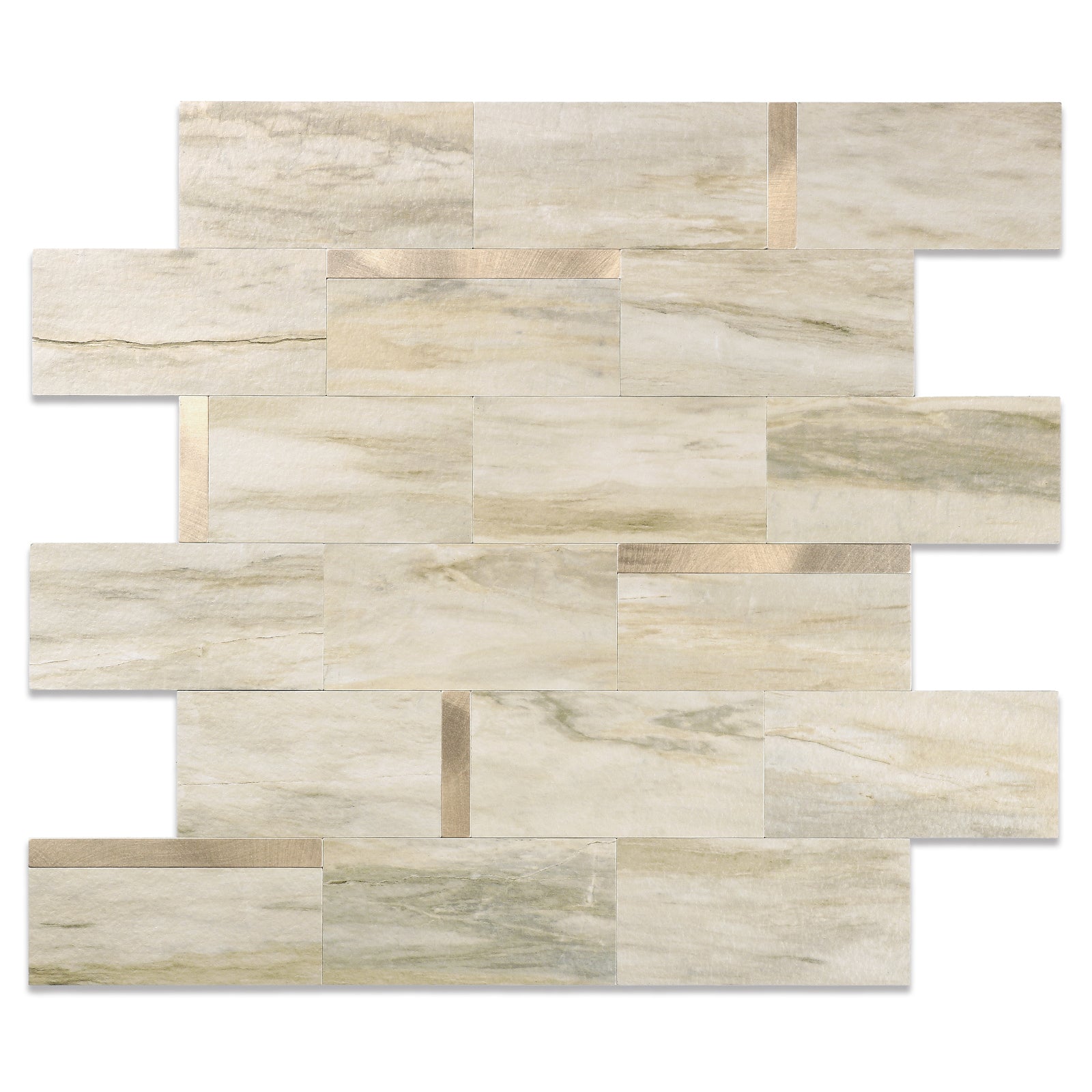 Beige Slate Peel and Stick Subway Tile Backsplash