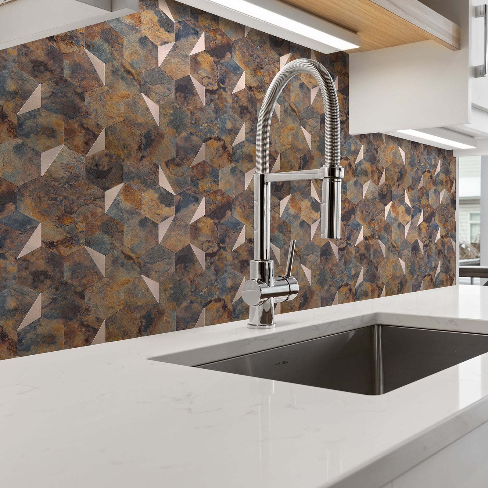 hexagon kitchen backsplash tile 