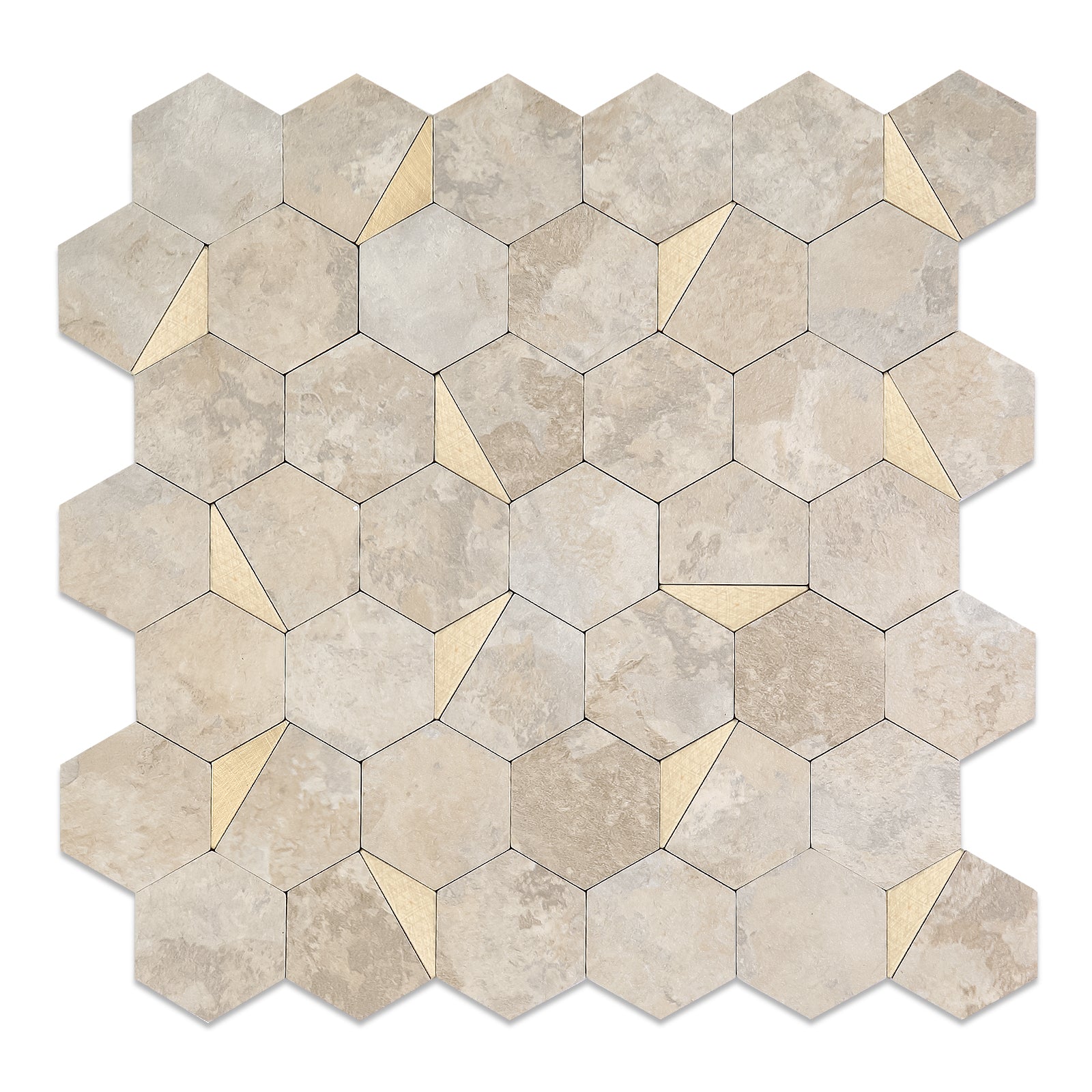 Stone Beige Hexagon Backsplash Tiles