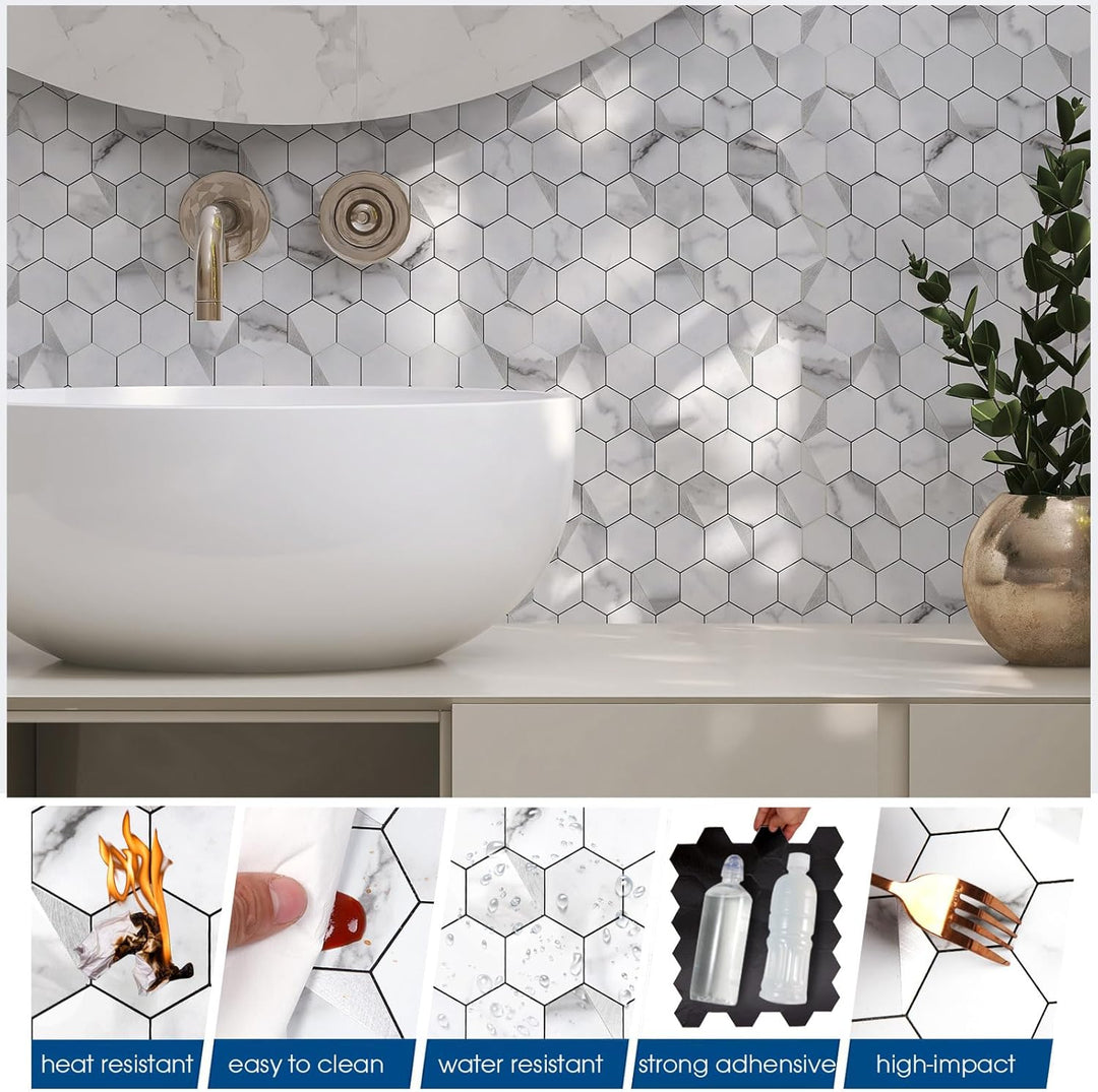 hexagon backsplash tile for bathroom