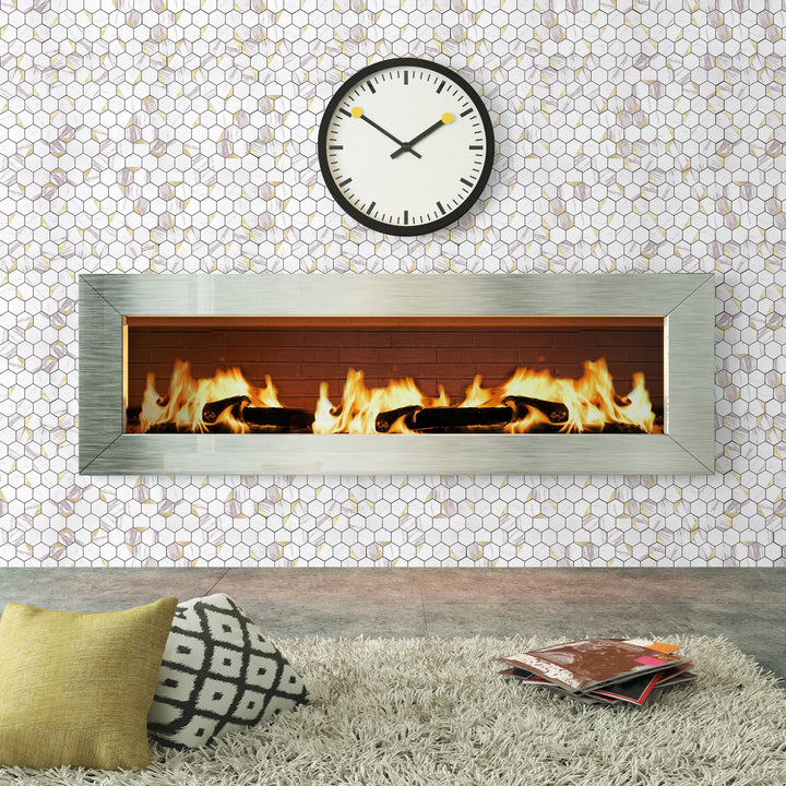 self-adhesive hexagon tile for fireplace