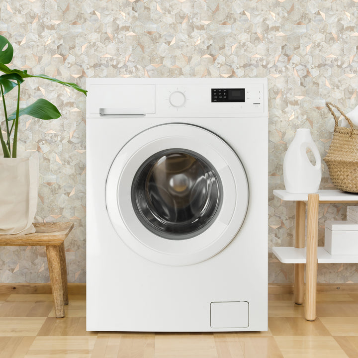 hexagon tile stick on laundry room