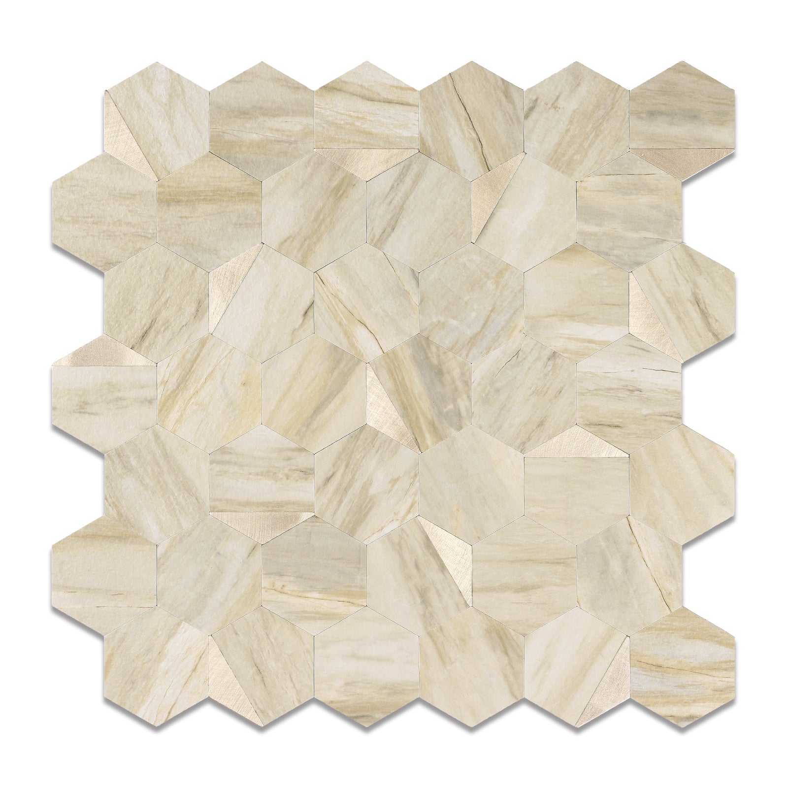  Slate Beige Peel and Stick Hexagon Tiles