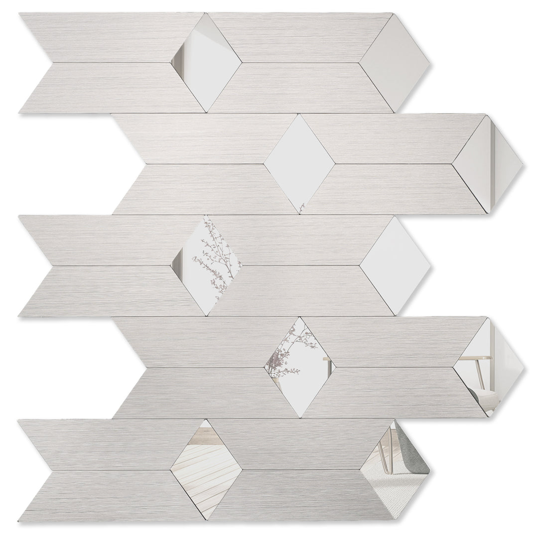 peel and stick silver mirror tiles
