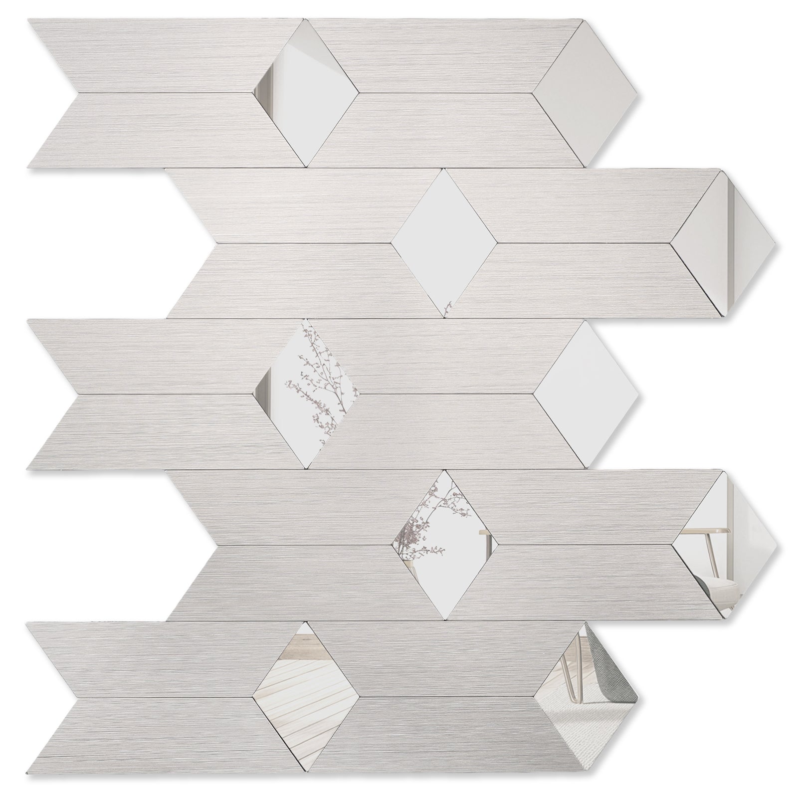 peel and stick silver mirror tiles