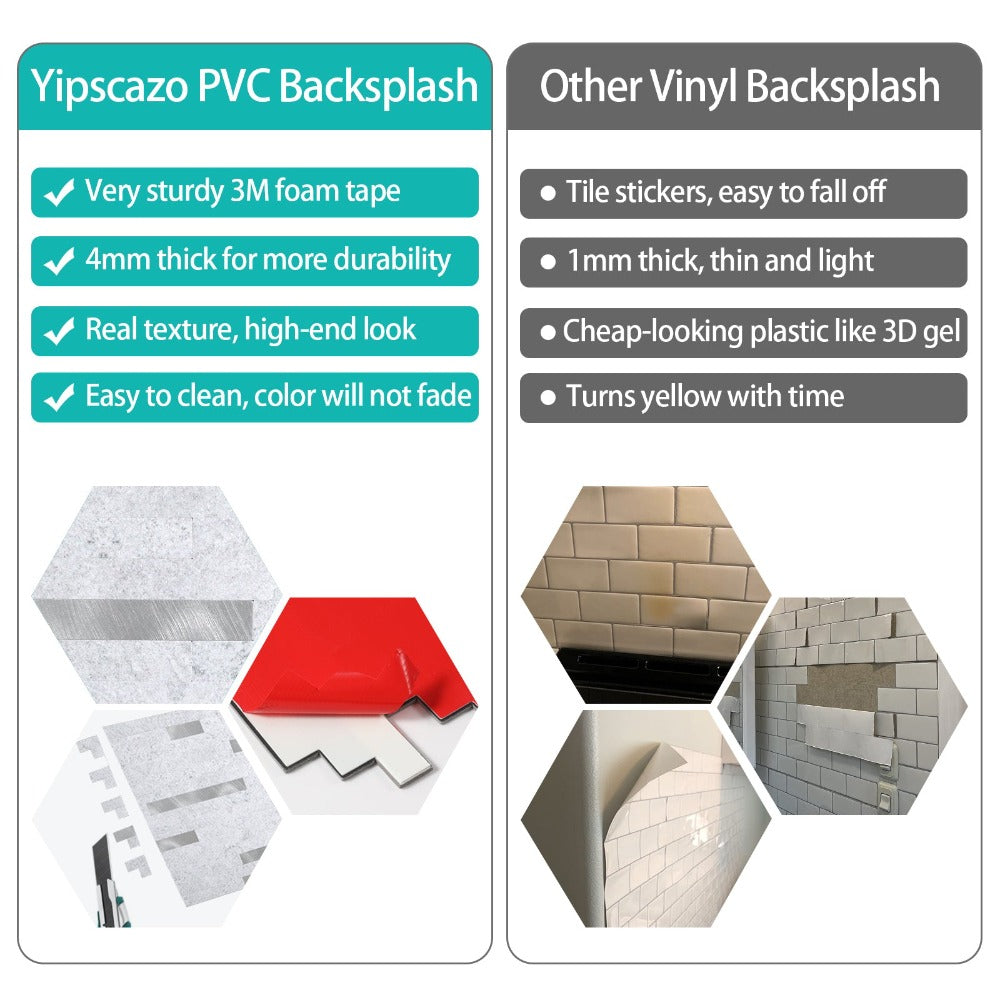 Yipscazo tile VS other vinyl backsplash