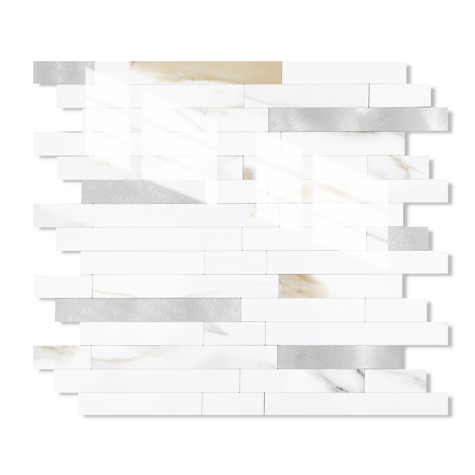 Polished marble peel and stick tiles