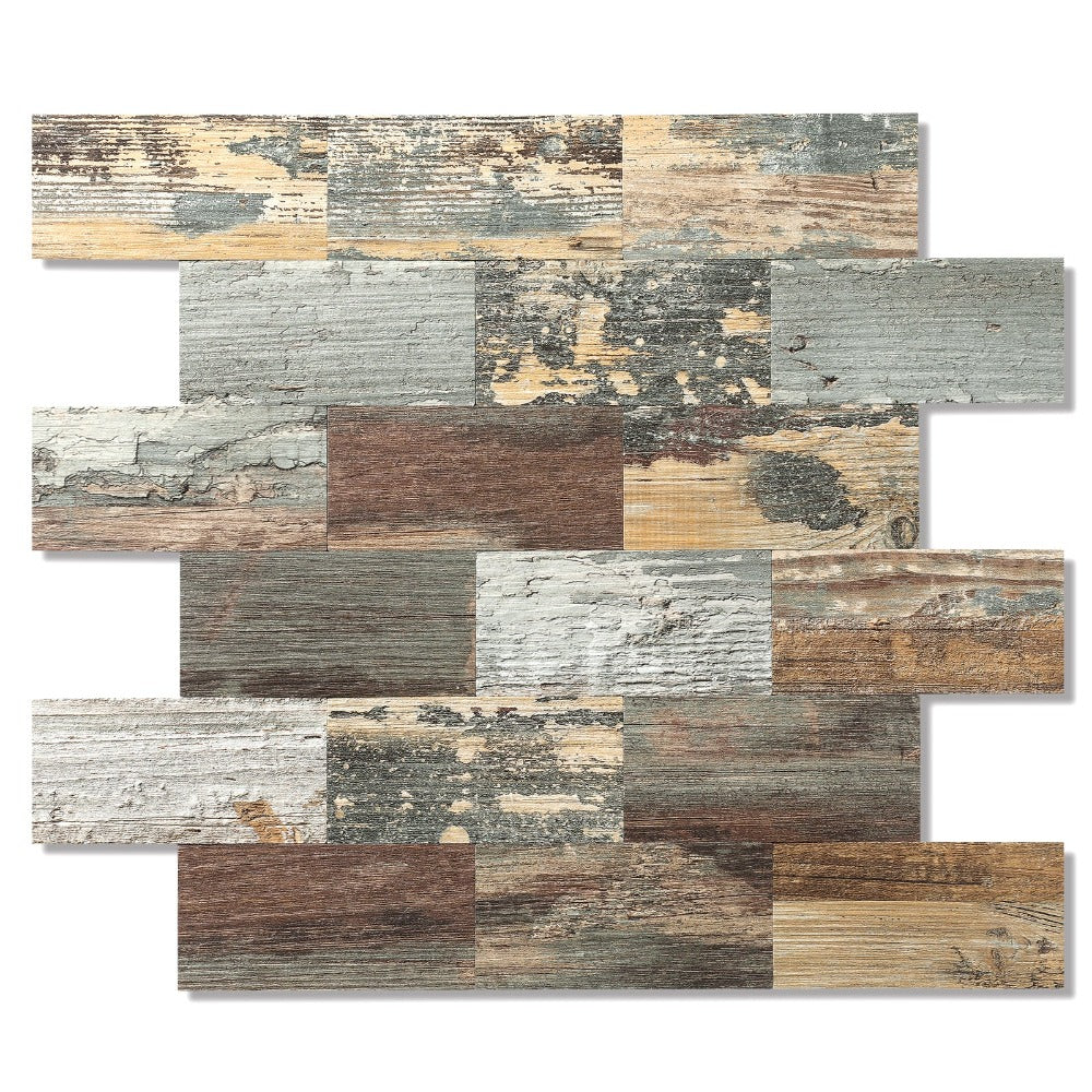 mix rustic peel and stick wall tile