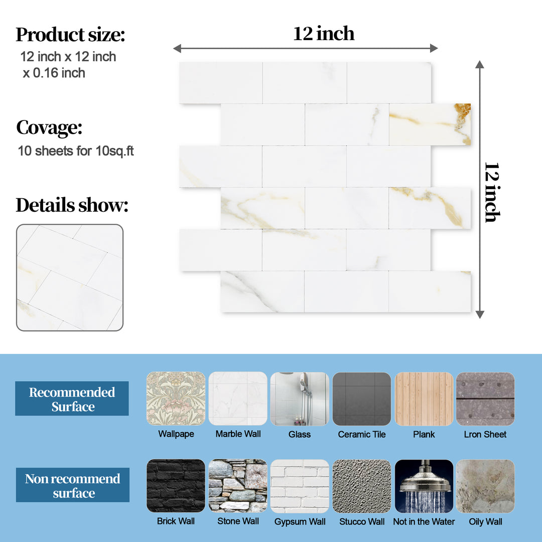 Peel-and-stick tile size guide